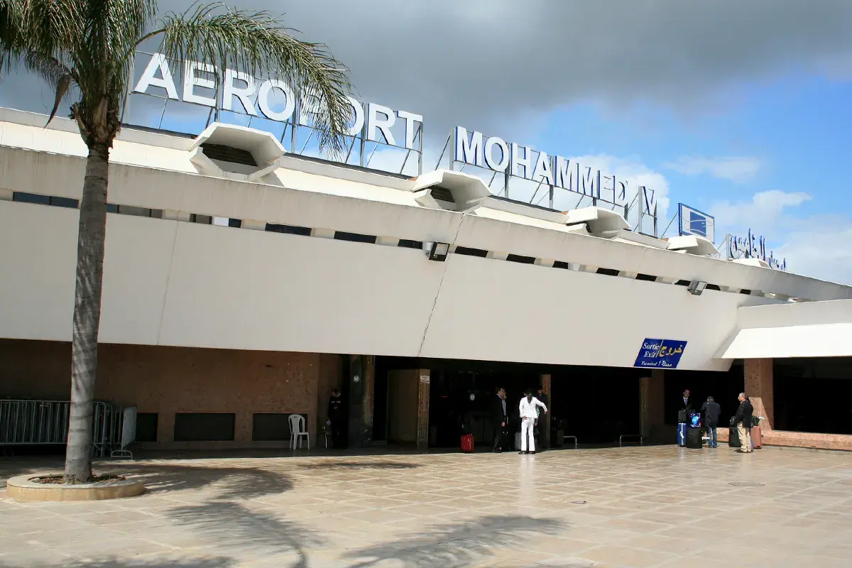 L’entrée du terminal de l’aéroport Mohammed V à Casablanca